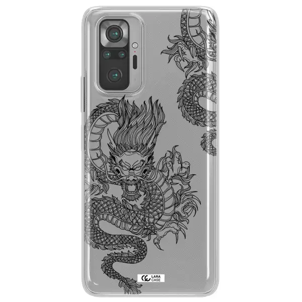 Dragon Line Art Xiaomi Note 10 Pro Clear TPU Case