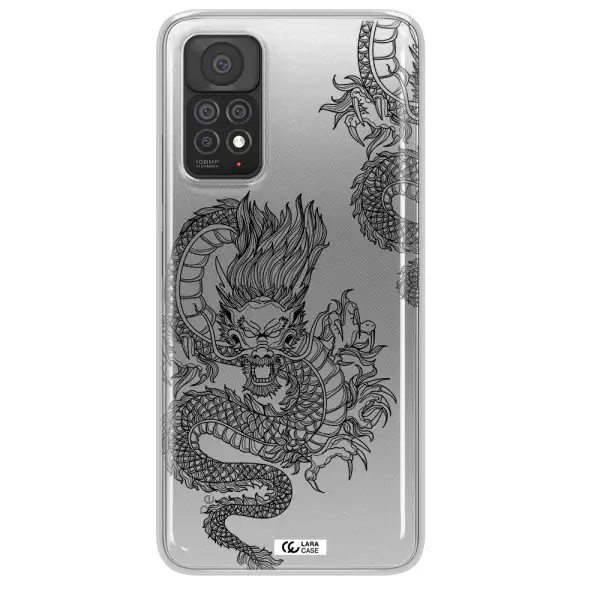 Dragon Line Art Xiaomi Note 11 Pro Clear TPU Case