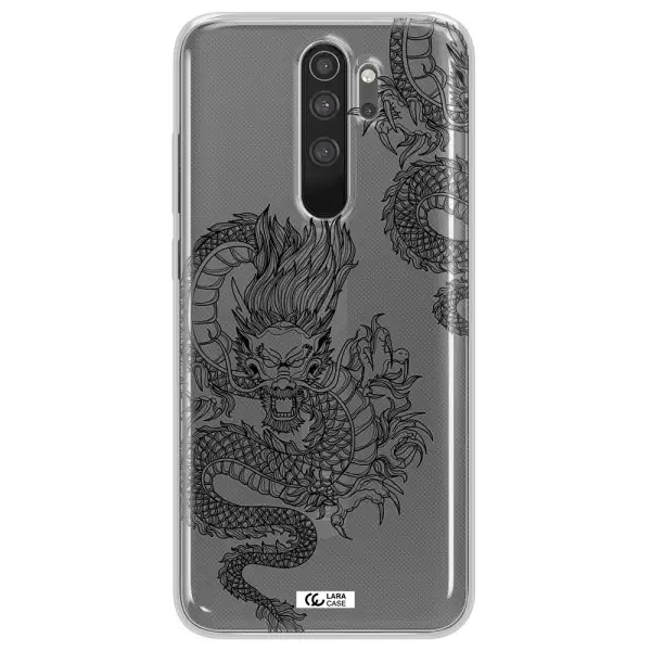 Dragon Line Art Xiaomi Note 8 Pro Clear TPU Case