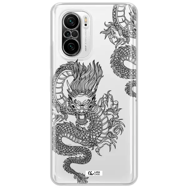 Dragon Line Art Xiaomi Poco F3 Clear Tpu Case