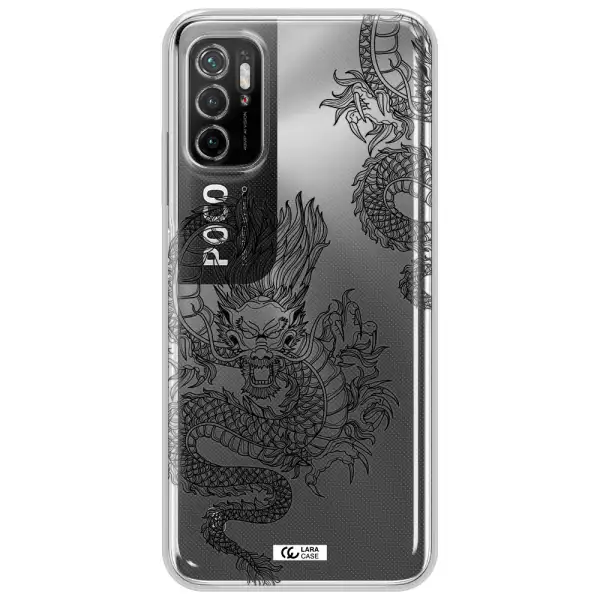 Dragon Line Art Xiaomi Poco M4 Pro 5G Clear Tpu Case
