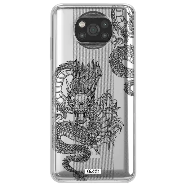 Dragon Line Art Xiaomi Poco X3 Clear TPU Case