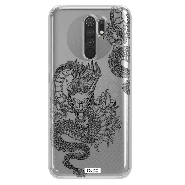 Dragon Line Art Xiaomi Redmi 9 Clear TPU Case
