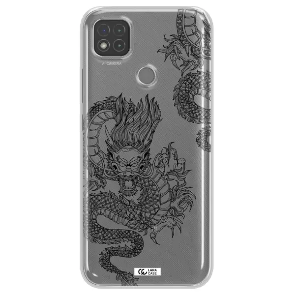 Dragon Line Art Xiaomi Redmi 9C Clear TPU Case