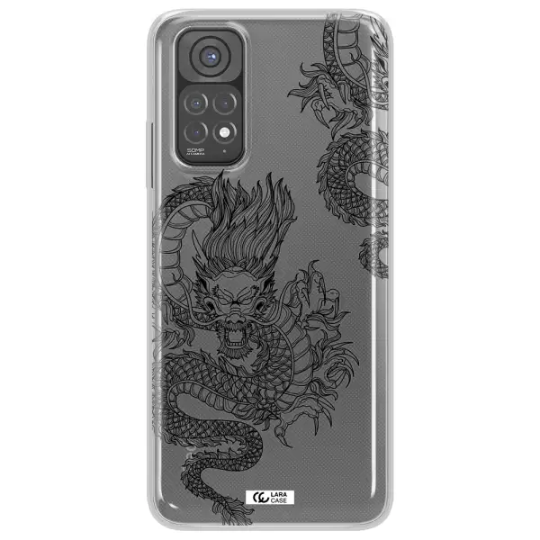 Dragon Line Art Xiaomi Redmi Note 11 Clear TPU Case