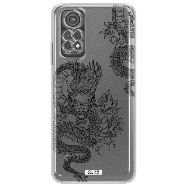 Dragon Line Art Xiaomi Redmi Note 11S Clear Tpu Case
