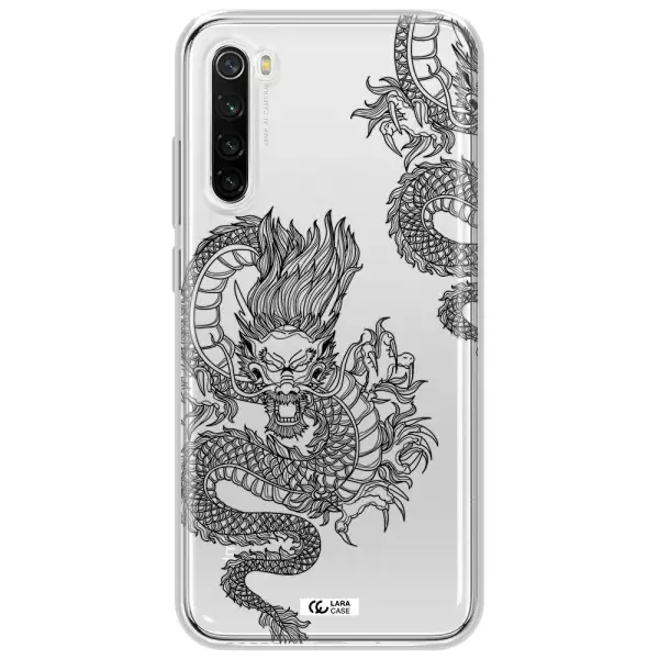 Dragon Line Art Xiaomi Redmi Note 8T Clear Tpu Case