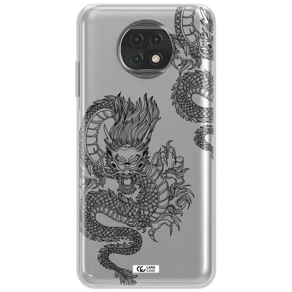 Dragon Line Art Xiaomi Redmi Note 9T Clear Tpu Case