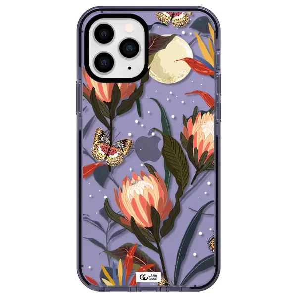 Moon Butterfly Flower Apple iPhone 11 pro max impact Lilac Case