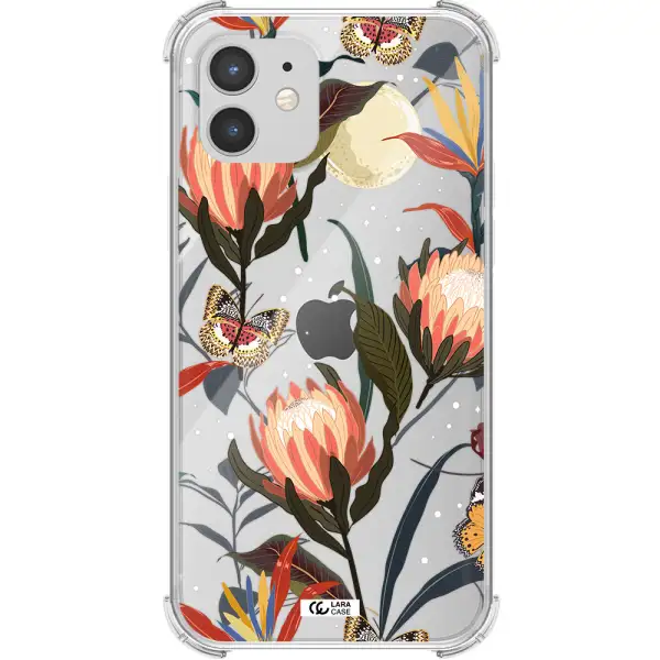 Moon Butterfly Flower Apple iPhone 12 Clear PC Case
