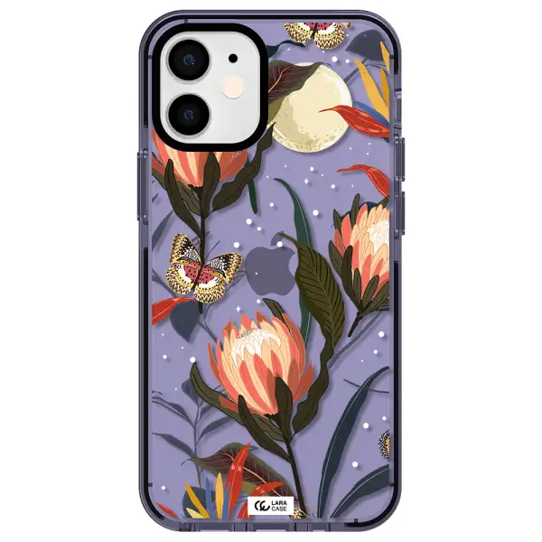 Moon Butterfly Flower Apple iPhone 12 mini impact Lilac Case