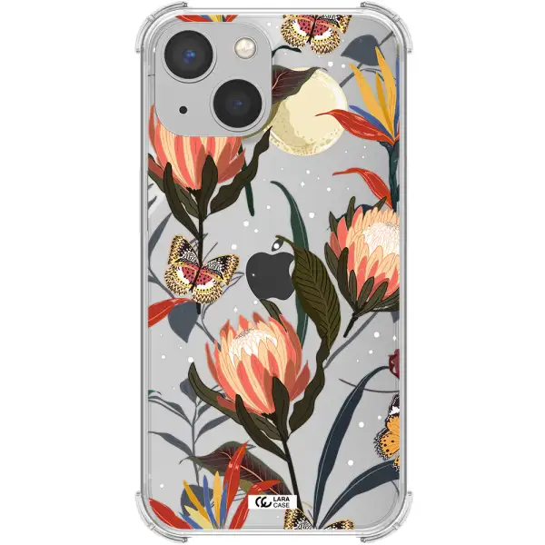 Moon Butterfly Flower Apple iPhone 13 Clear PC Case