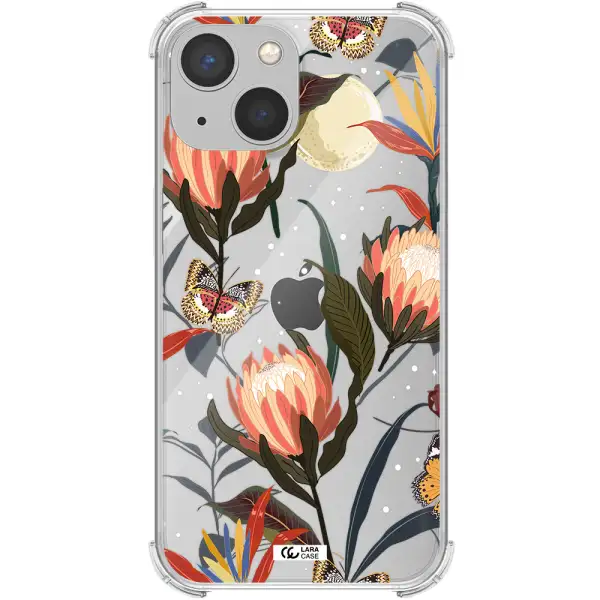 Moon Butterfly Flower Apple iPhone 13 mini Clear PC Case