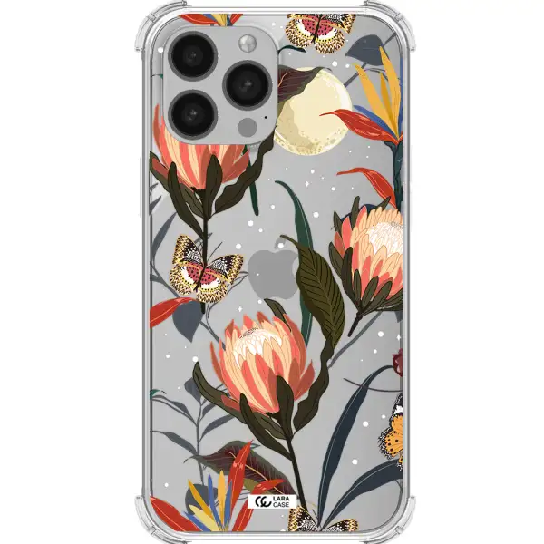 Moon Butterfly Flower Apple iPhone 13 Pro Clear PC Case