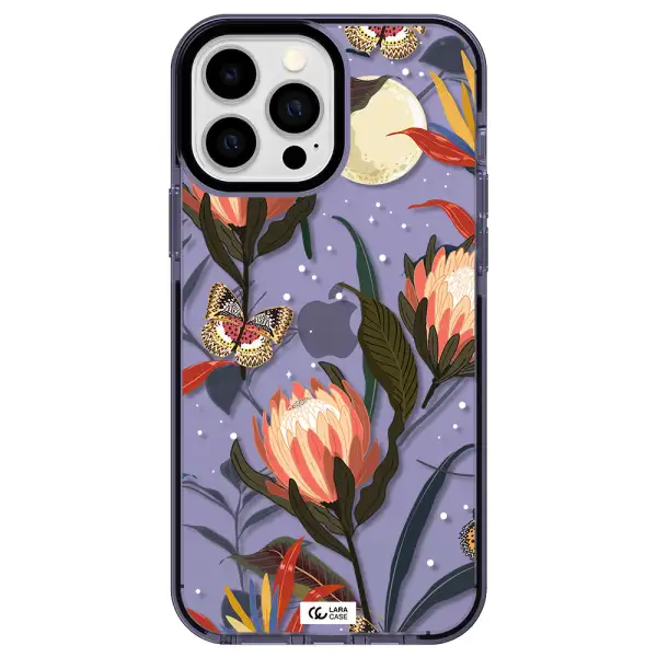 Moon Butterfly Flower Apple iPhone 13 Pro Max impact Lilac Case