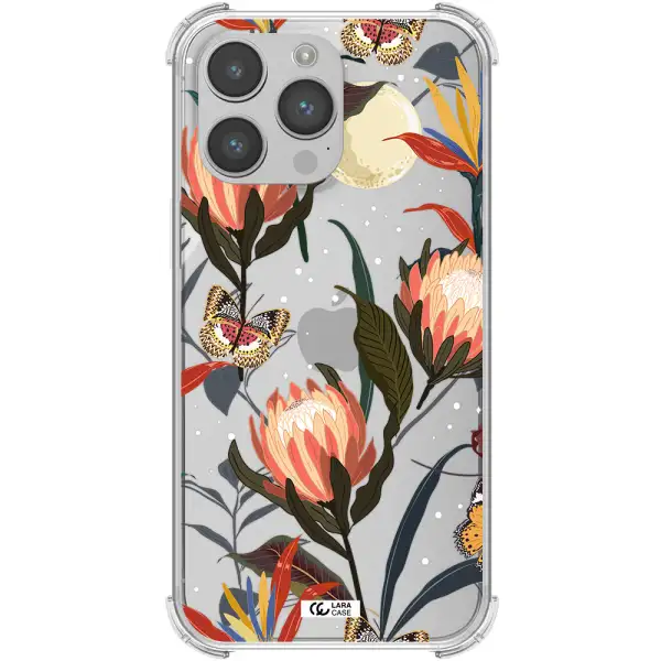 Moon Butterfly Flower Apple iPhone 14 pro Clear PC Case