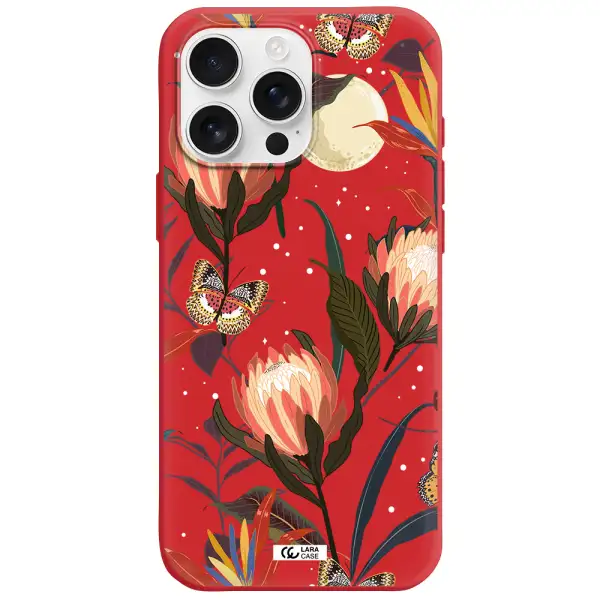 Moon Butterfly Flower Apple Iphone 16 Pro Max Silicone Stone Case