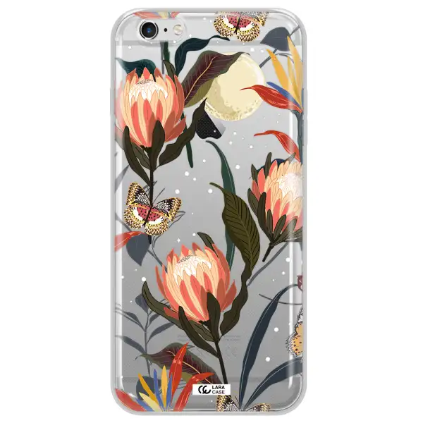 Moon Butterfly Flower Apple iPhone 6 s plus Clear TPU Case