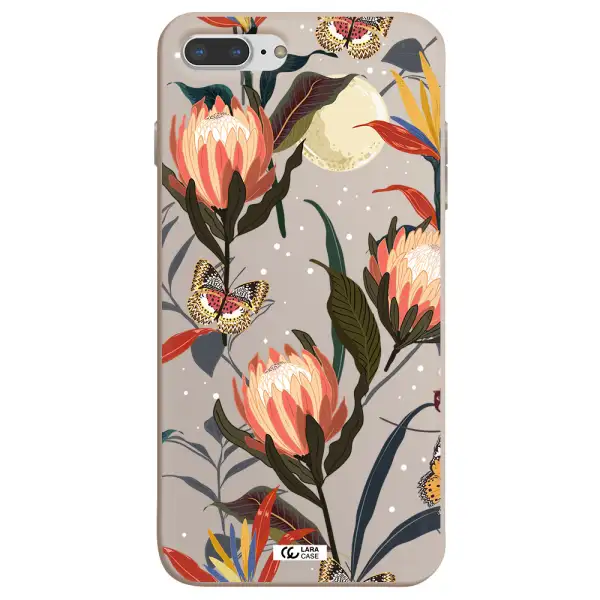 Moon Butterfly Flower Apple iPhone 7 plus Silicone Stone Case