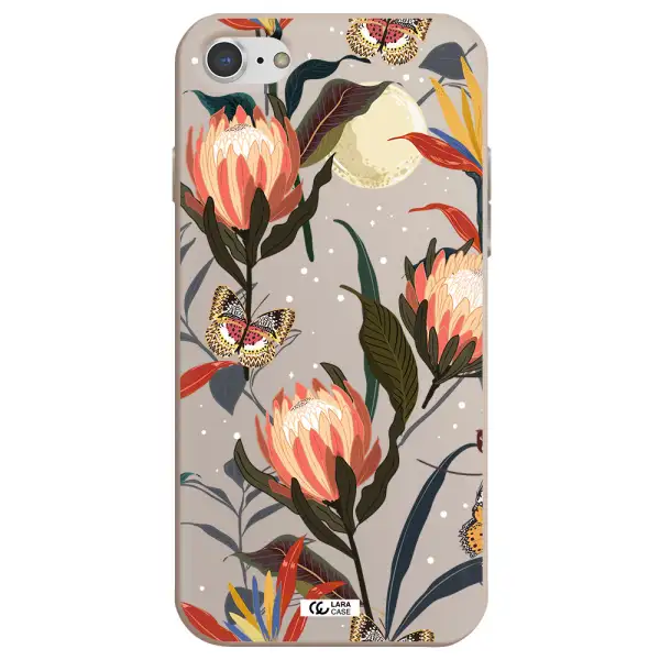 Moon Butterfly Flower Apple iPhone 7 Silicone Stone Case