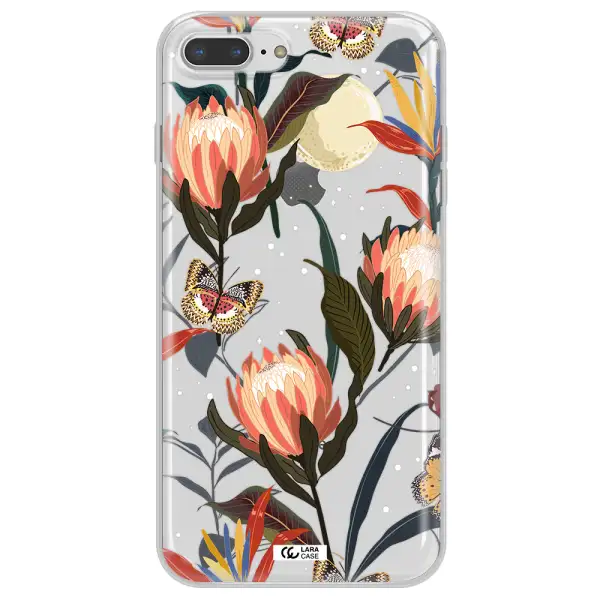 Moon Butterfly Flower Apple iPhone 8 plus Clear TPU Case