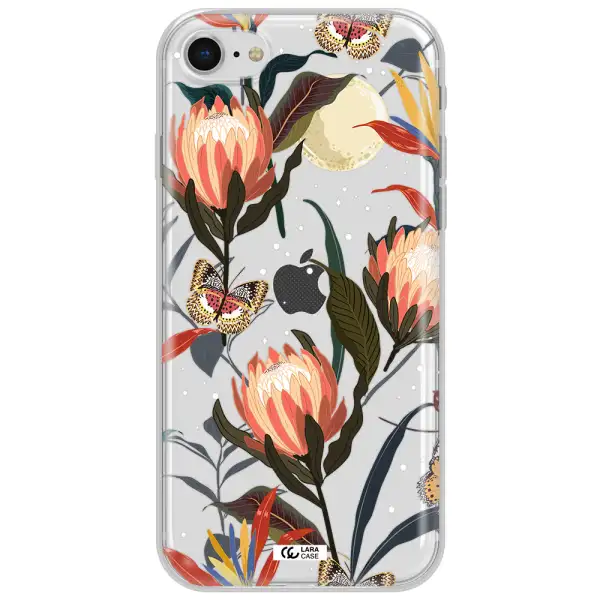 Moon Butterfly Flower Apple Iphone Se 2020 Clear Tpu Case