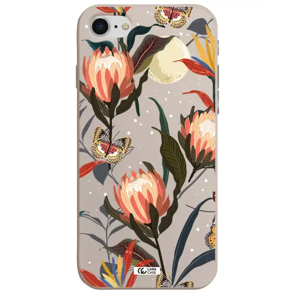 Moon Butterfly Flower Apple iPhone se 2020 Silicone Stone Case