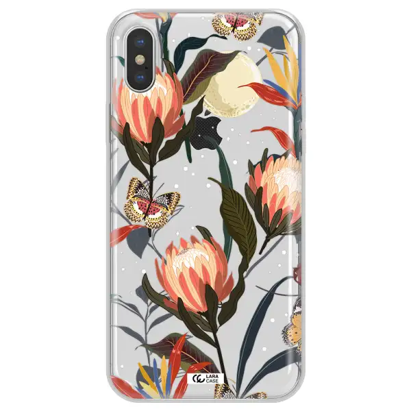 Moon Butterfly Flower Apple iPhone XS max Clear TPU Case