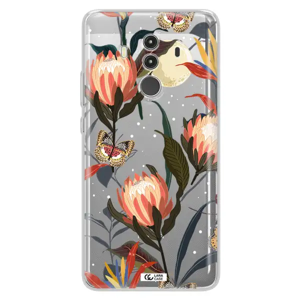 Moon Butterfly Flower Huawei Mate 10 Clear TPU Case