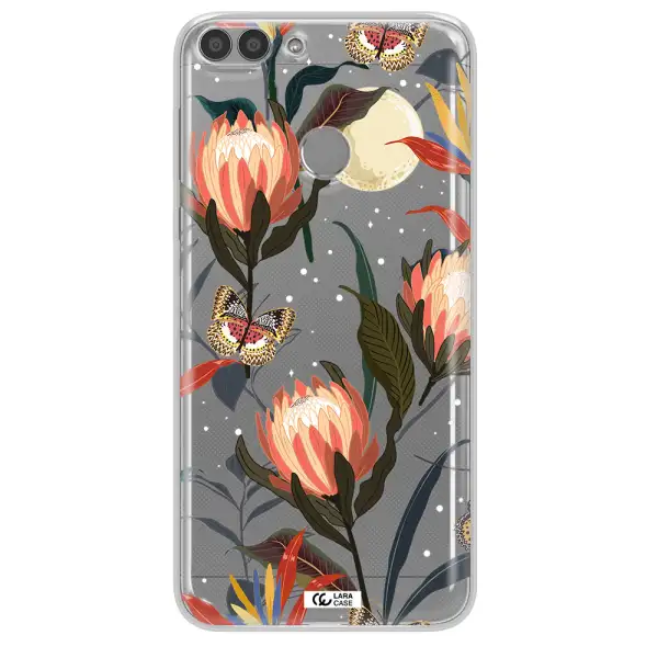 Moon Butterfly Flower Huawei P Smart 2017 Clear TPU Case