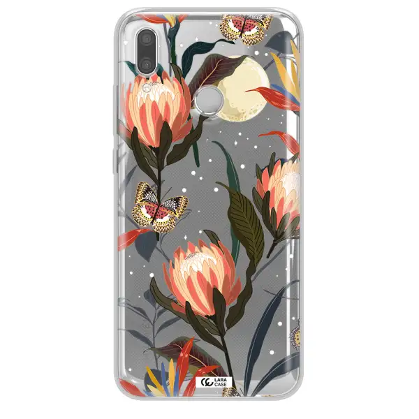 Moon Butterfly Flower Huawei P Smart 2019 Clear TPU Case