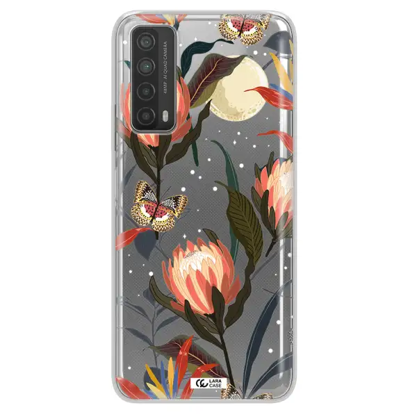 Moon Butterfly Flower Huawei P Smart 2021 Clear TPU Case