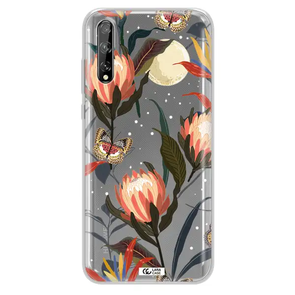 Moon Butterfly Flower Huawei P Smart S Clear TPU Case