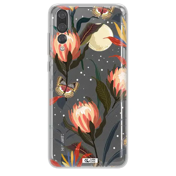 Moon Butterfly Flower Huawei P20 Pro Clear TPU Case