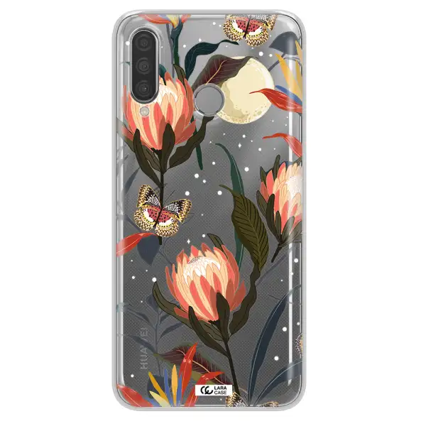 Moon Butterfly Flower Huawei P30 Lite Clear TPU Case