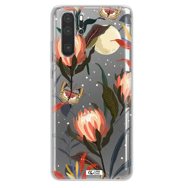 Moon Butterfly Flower Huawei P30 Pro Clear TPU Case