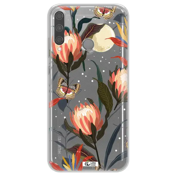 Moon Butterfly Flower Huawei P40 Lite E Clear TPU Case