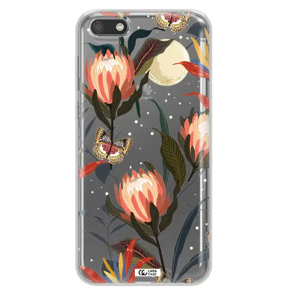 Moon Butterfly Flower Huawei Y5 2018 Clear TPU Case