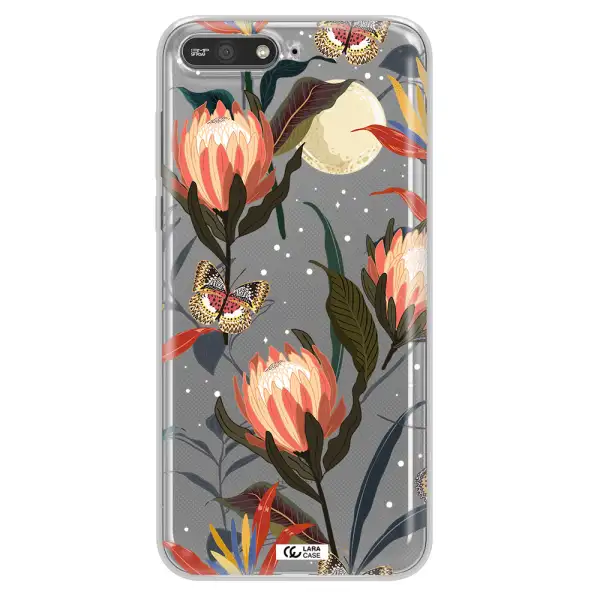 Moon Butterfly Flower Huawei Y6 2018 Clear TPU Case