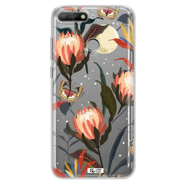 Moon Butterfly Flower Huawei Y6 Prime 2018 Clear TPU Case