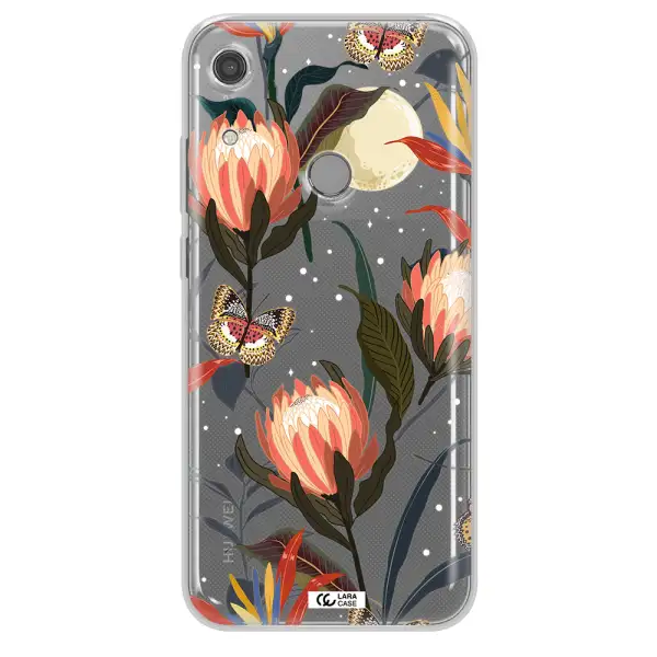 Moon Butterfly Flower Huawei Y6S Clear TPU Case