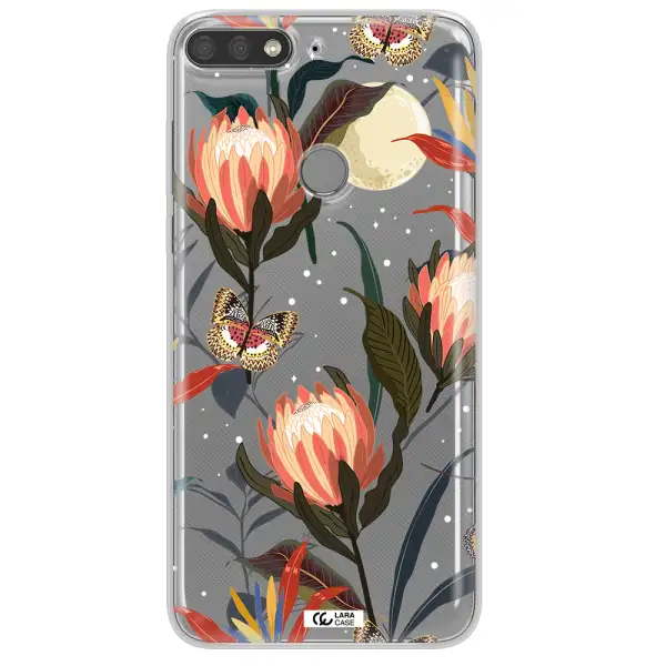 Moon Butterfly Flower Huawei Y7 Prime 2018 Clear TPU Case