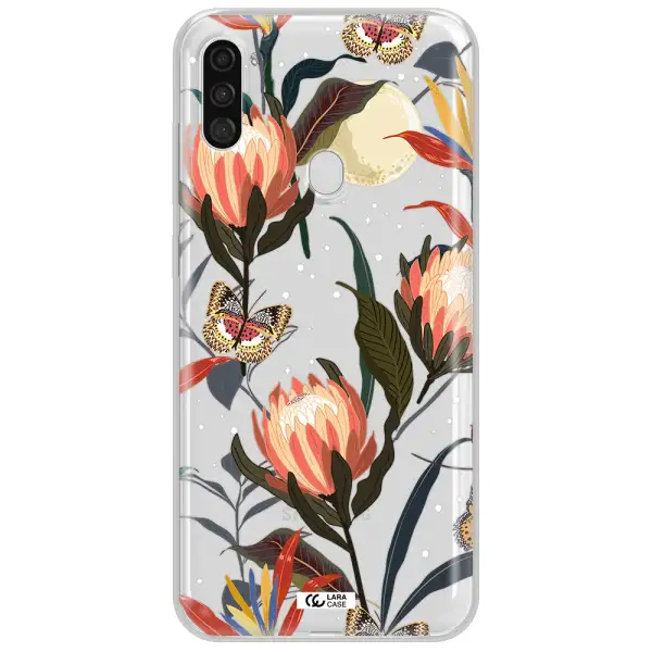 Moon Butterfly Flower Samsung A11 Clear TPU Case