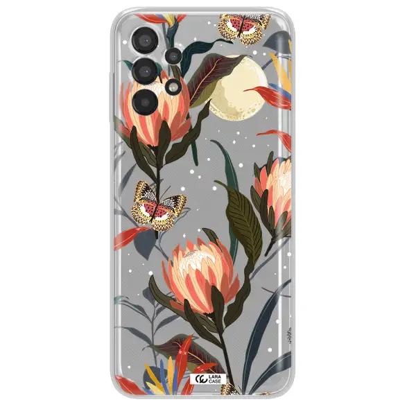 Moon Butterfly Flower Samsung A13 Clear TPU Case