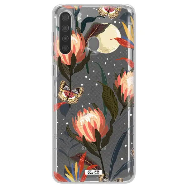Moon Butterfly Flower Samsung A21 Clear TPU Case