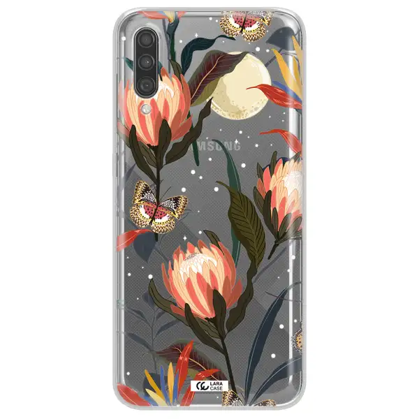 Moon Butterfly Flower Samsung A30S Clear TPU Case