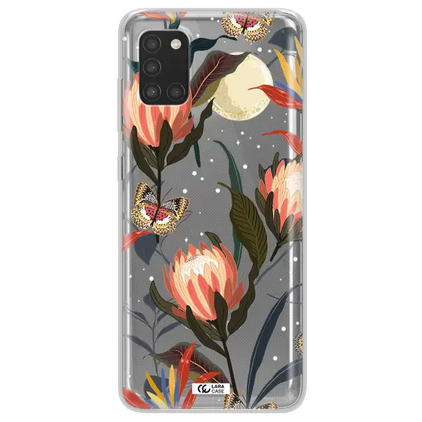 Moon Butterfly Flower Samsung A31 Clear TPU Case