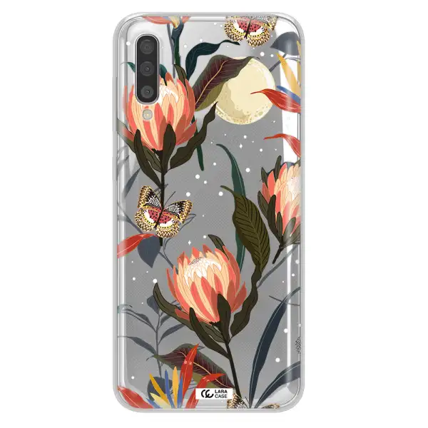 Moon Butterfly Flower Samsung A50S Clear Tpu Case
