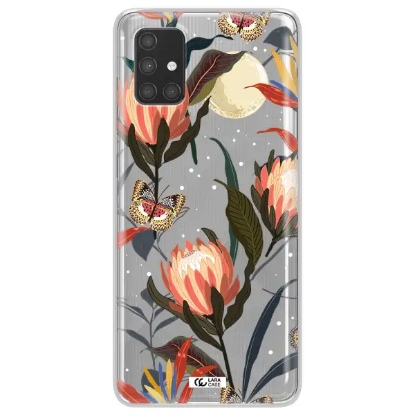 Moon Butterfly Flower Samsung A71 Clear TPU Case
