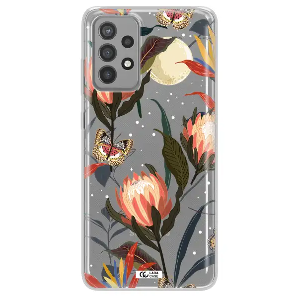 Moon Butterfly Flower Samsung A72 Clear TPU Case